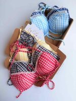 سوتین بیکینی گره ای با پترن نازgingham-Code 252